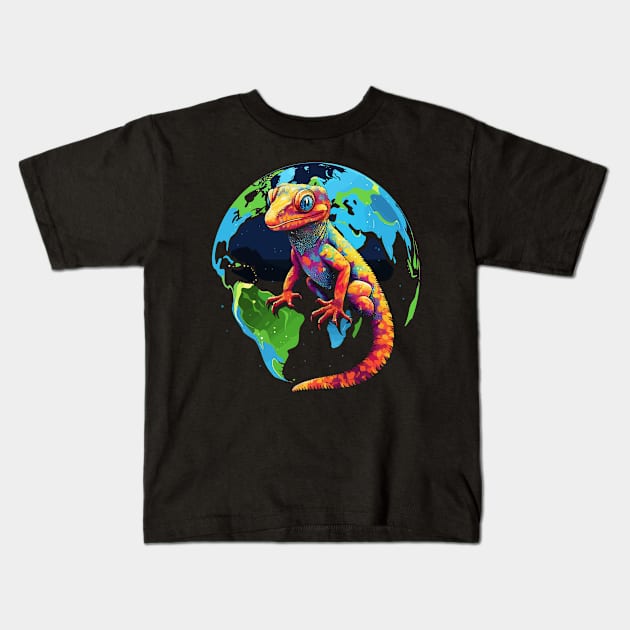 Gecko Earth Day Kids T-Shirt by JH Mart